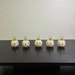 Set Of 5 Ganz Christmas Ornament Themed Name Place Holders